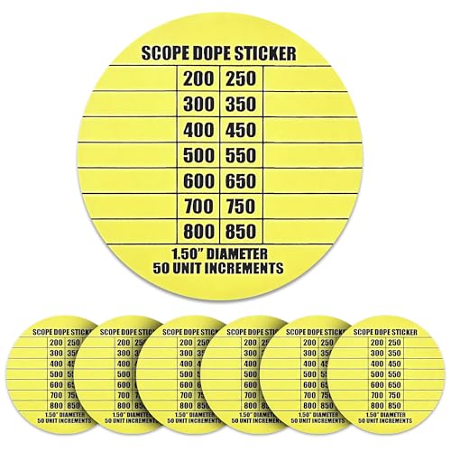 14 DOPE Stickers for Long Range Shooting - Fits Most Rifle Scope Caps