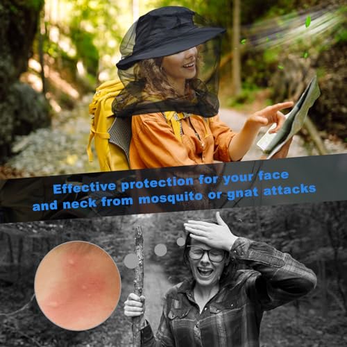 Mosquito Head Net - Insect Protection, Soft & Durable - Black