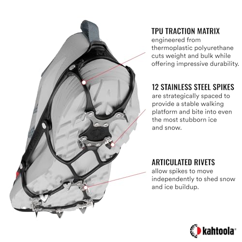 Microspikes Ghost Traction for Winter Trail Running - Lava Large