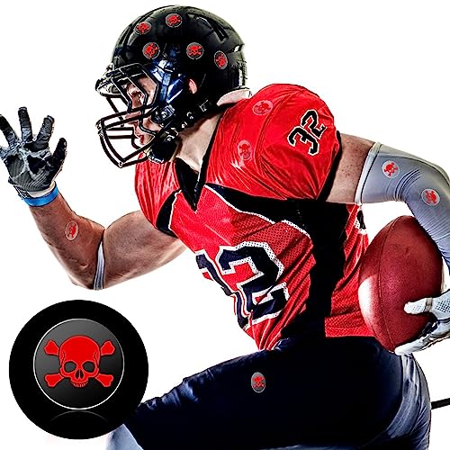 Football Helmet Stickers - 200 Pcs Clear Red Decals, 1-1/8 Inch