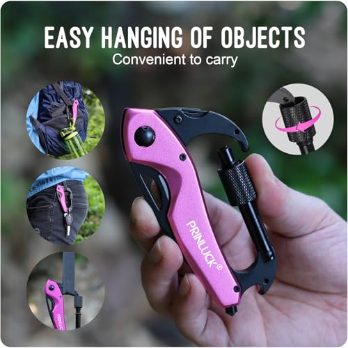 Pink 6-in-1 Multitool Pocket Knife - Engraved Stainless Steel Design