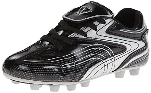Vizari Big Kid Soccer Cleats Youth Firm Ground Football Shoes Black/Silver