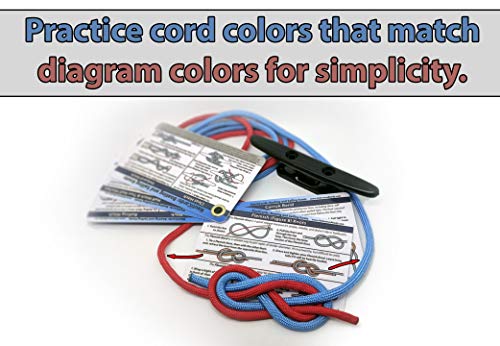 Nautical Knot Tying Kit for Boaters - Practice Cleat & Cord