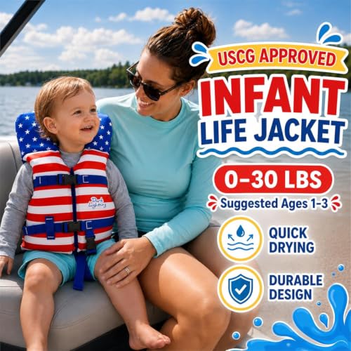 USCG Approved Infant Life Jacket for 0-30 lbs with Headrest & Handle