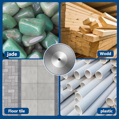 5 Pieces 60mm Glass Cutting Disc Diamond Cutting Disc Cut Off Wheels with 5Pcs Mandrel 1/8'' Shank Stone Blade for Polishing Tiles Marble Plastic Jade Rotary Tool Drill Attachment 2.36 Inch