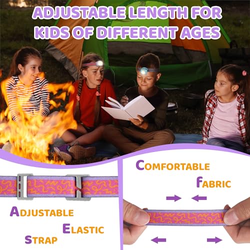 Rechargeable Kids Headlamp with RGB LED Light - Sweety