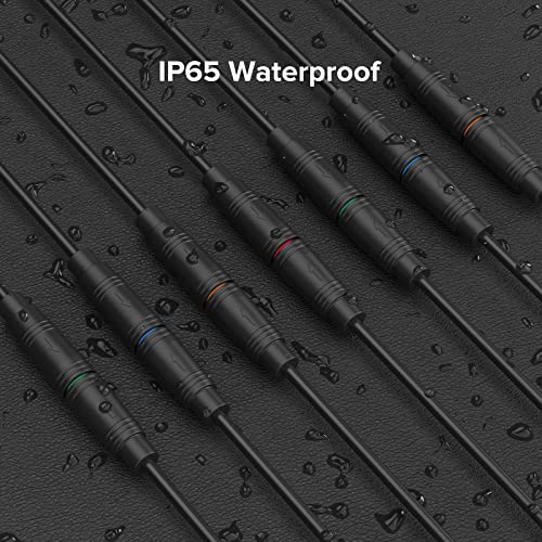 2-Pin Mini Electrical Connector Set - IP65 Waterproof, 26AWG, 20cm Extension Cable