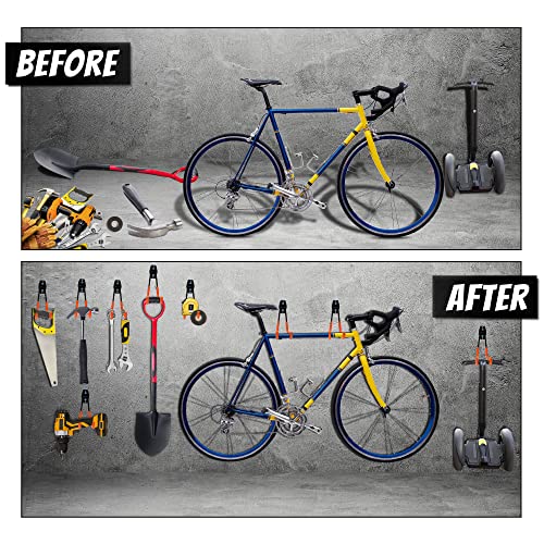 WMK 7.3'' Garage Hooks Heavy Duty Wall Hook, 6 Pack Garage Storage Hook, Wall Mount Utility Garage Hooks for Hanging Tools Bike Ladder (Orange)