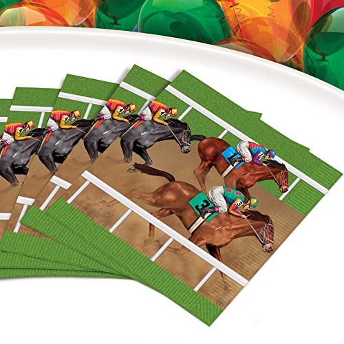 Horse Racing Luncheon Napkins - 16 Pack, 6.5" Square
