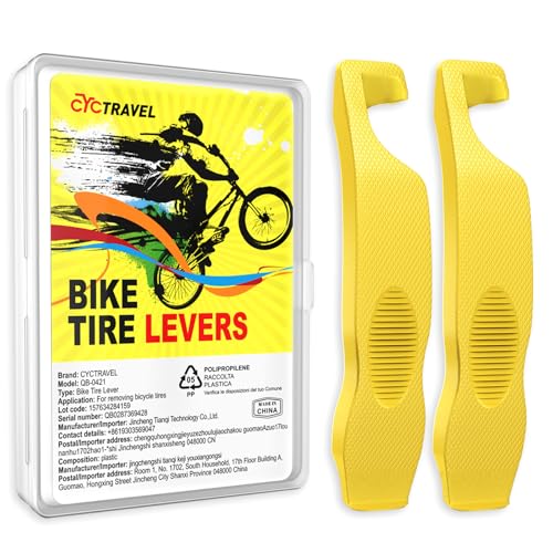 Yellow Bike Tire Levers - Ultra Strong, Non-Slip, Easy Tire Removal for Mountain & Road Bikes - 2 Pack