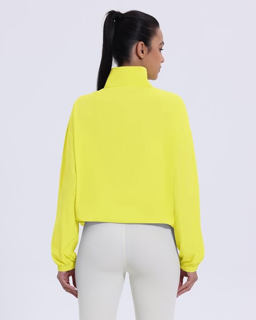 Locachy Women's Athletic Workout Jacket - Lightweight Cropped Full Zip for Running & Hiking