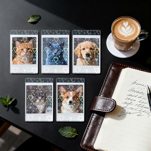 Holographic Photocard Sleeves - 100 Pcs, 65x90mm, Heart Design