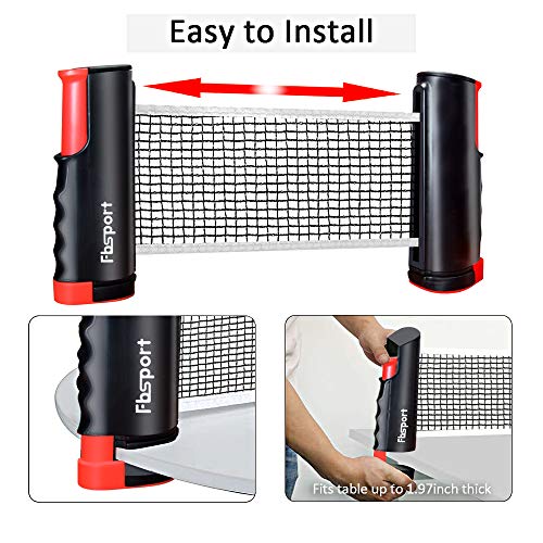 Portable Ping Pong Paddle Set with Retractable Net & Balls