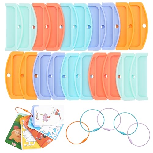 20 Reusable Plastic Card Holders with 6 Ring Loops for Yoto Cards