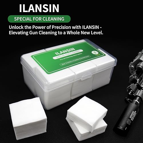 1000 Lint-Free Cotton Gun Cleaning Patches - Pre-Cut 2" x 2"