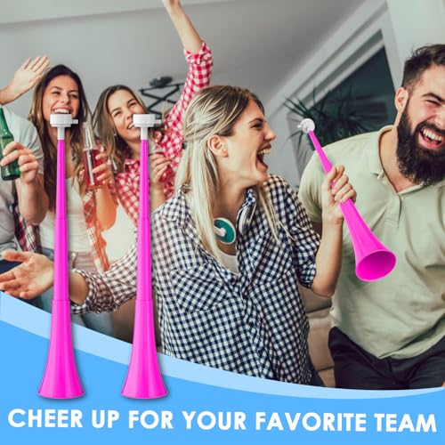 Collapsible 24” Stadium Horn Noisemaker - Pink Blow Trumpet