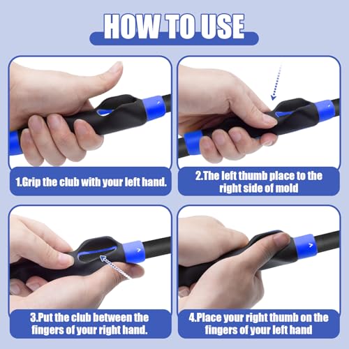 Golf Grip Trainer - Swing Correction Training Aid for Hand Position - Blue