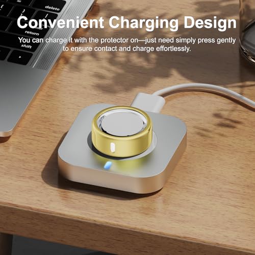 Oura Ring Cover - 4 Pack Metallic TPU Protector - Black, Clear, Silver, Gold - Size 8