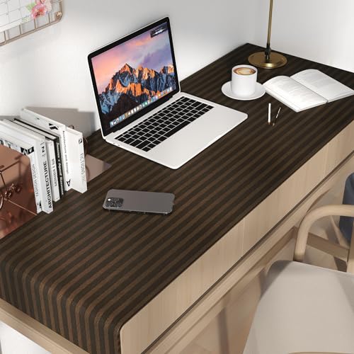 FunStick Brown Stripe Wood Wallpaper Peel and Stick Waterproof Wood Contact Paper for Cabinets Countertops Peel and Stick Wood Slats for Bedroom Wall Decor Removable Wood Wallpaper for Table 15.8"x80"