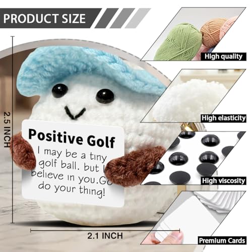 Mini Crochet Golf Ball with Positive Card - Gift for Men