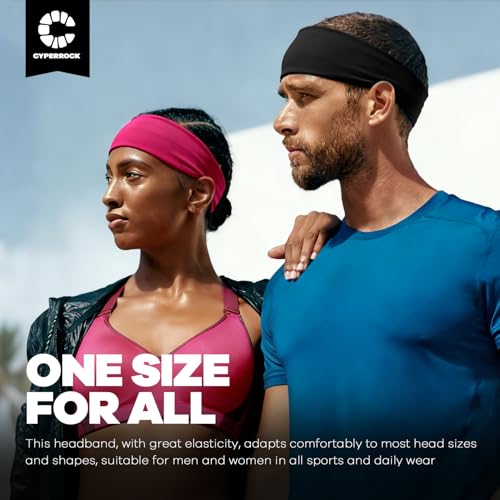 Moisture-Wicking Headbands - 5 Pack Non-Slip Workout Gear