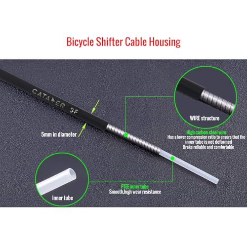 4mm Shift Cable Housing Kit - 10ft Black for MTB & Road Bike