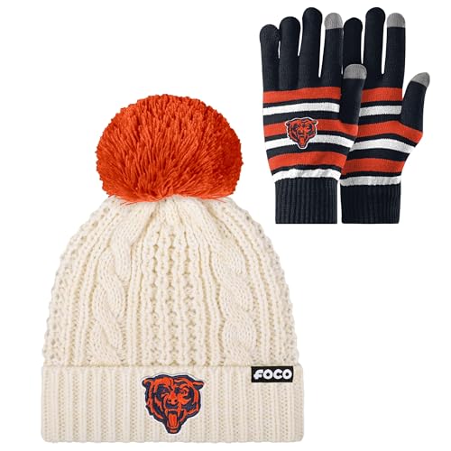 Chicago Bears Knit Hat & Gloves Set - Team Color, One Size