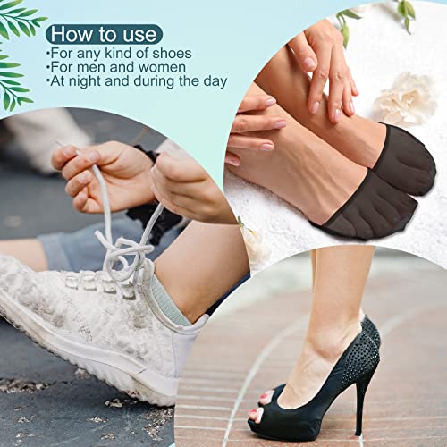 Toe Topper Socks for Women - 10 Pairs with Padding - Black