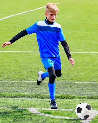 Youth Compression Shirt - Boys Long Sleeve Base Layer Top - Royal Blue / Small