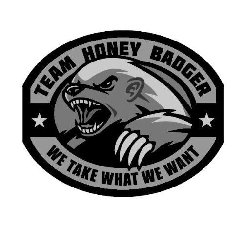 Team Honey Badger Vinyl Decal - SWAT Black - 3.625" x 3"