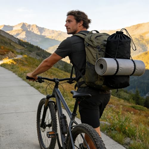 Quinnsus Waterproof Black 10x20 Inch Compression Sack - 2-Pack for Camping & Hiking