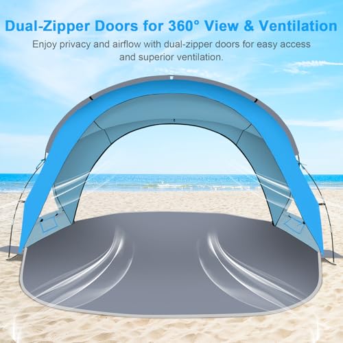 Beach Tent Sun Shelter with UPF50+ UV Protection - Skyblue, 3 Person
