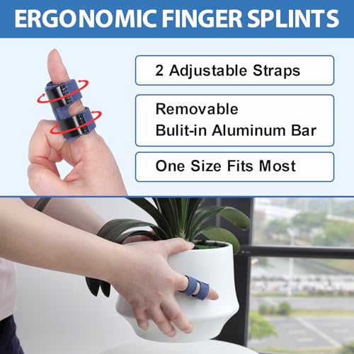 Breathable Trigger Finger Splint & Thumb Brace - Adjustable Support - Blue