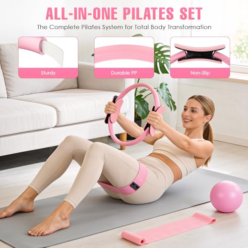 Complete 14-in-1 Pilates Kit for Home Workouts with Resistance Bands & Accessories