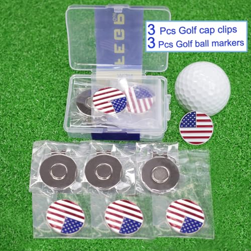 6 Pcs Golf Ball Markers with Magnetic Hat Clips Value Sets - Soft