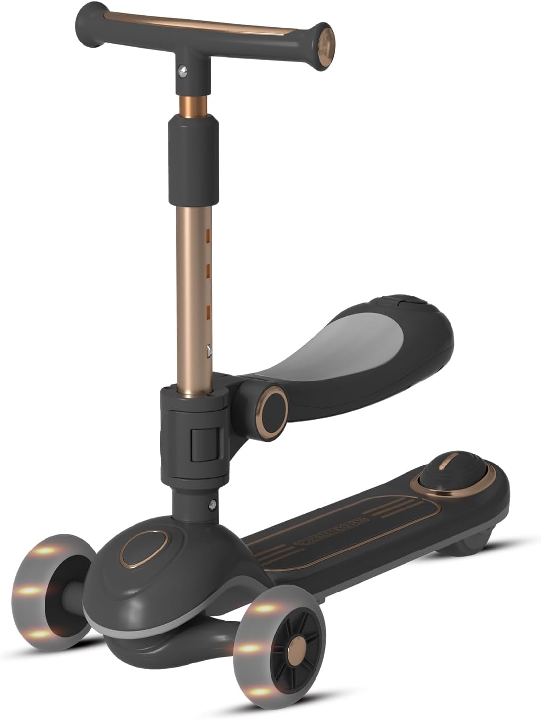 Skiennix 2-in-1 Toddler Scooter - Sit-to-Stand Design for Kids Ages 2–5 | Adjustable Handlebars & Light-Up Wheels