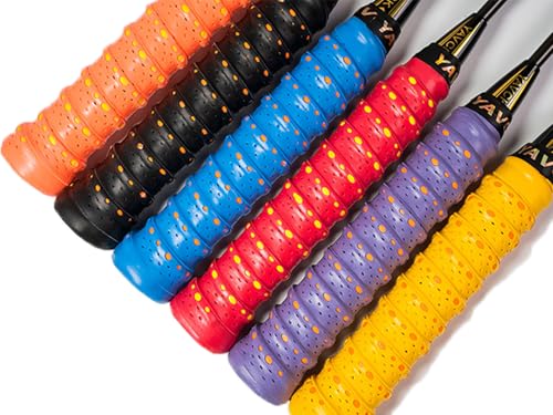 Anti-Slip Racket Overgrips - 6 Pack of Colorful Grip Tape