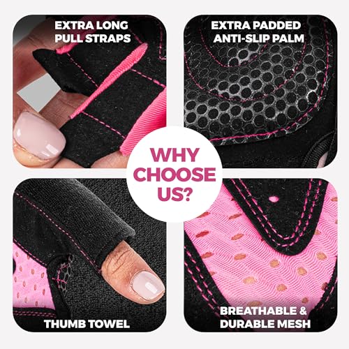 Breathable Workout Gloves for Women with Palm Protection and Grip