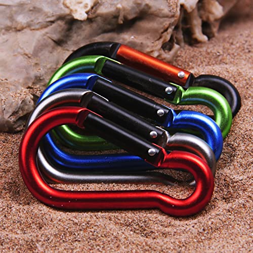 8-Shaped Aluminum Carabiner Clips Keychain - Large Blue