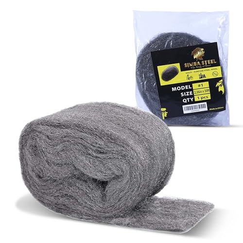 30FT SIMBA Steel Wool for Mice Control - 1x30 FT Coarse Steel Wool, Hole & Gap Filler, Protect Home, Garage, Pipeline, Vent, Keep Mice Away 1 roll 30FT