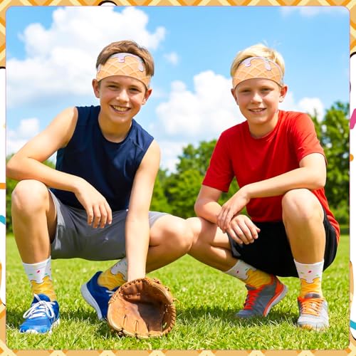 Ice Cream Sports Headband and Sock Set - White