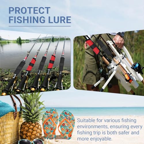 Fishing Lure Wraps - 10 Pcs Hook Protectors in Black & Red