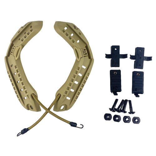 H World Shopping Tactical Airsoft Helmet Side Rail Guide Set + NVG DEVGRU Lanyard for Fast PJ BJ HighCut Helmet DE