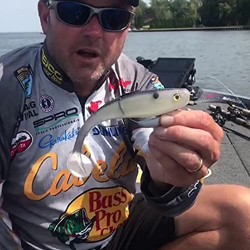 Agool 1/0 Weighted Swimbait Hooks Weedless Jig Heads with Twistlock - 2g/10pcs