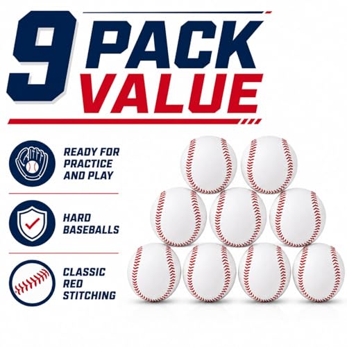 HolyElks 6 Pack Hard Baseballs with Raised Seams - Practice, Training & Recreational Use