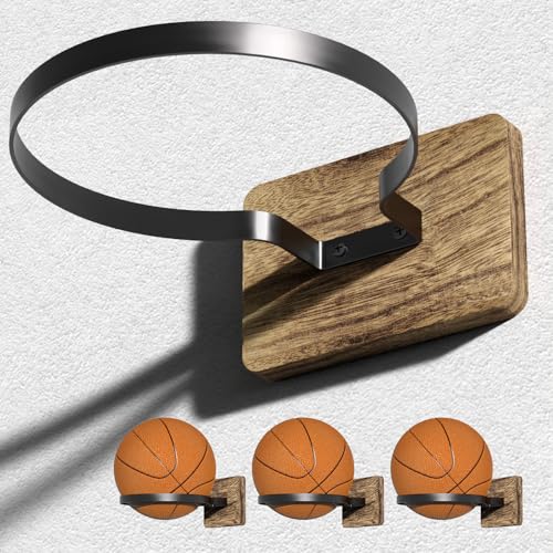 Wall Mount Ball Holder for Basketball, Football, Soccer & Volleyball