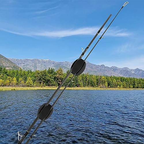 Fishing Rod Holder - 6Pcs Elastic Rubber Protector - Black