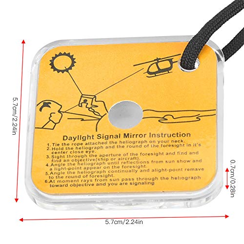 Emergency Dive Mirror with Whistle - Mini Reflective Signaling Tool