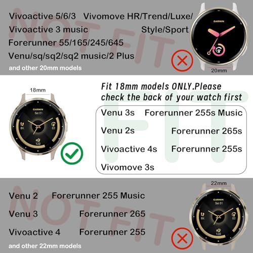 18mm Nylon Sport Watch Band for 40mm-42mm Smartwatches - Black