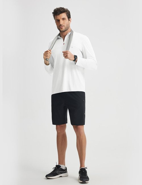Baleaf Men's Long Sleeve Sun Shirt - Quick Dry Lightweight UV Protection | 1/4 Zip Hiking & Running